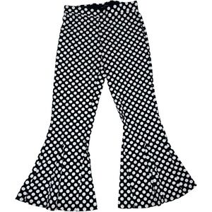 Walter Baker Polka Dot Flare Festival Pants Size Medium Black White